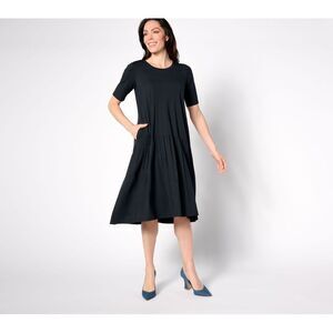 LOGO by Lori Goldstein Women's Dress Sz 2XS (XXS) Regular Rayon Black A638428